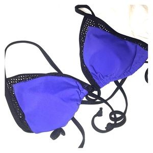 Dark Blue and Black Bikini Top